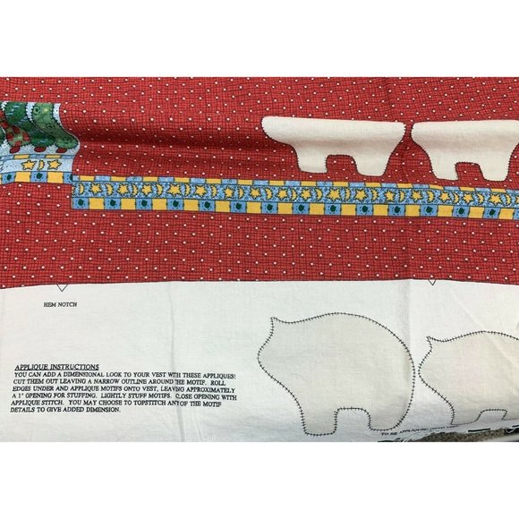 Northern Woods Vest Fabric Panel Sewing Pattern New Cut & Sew One Size Barn Farm - Picture 9 of 11